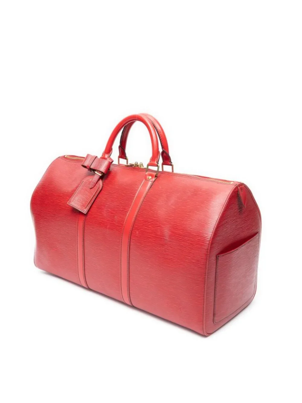 Louis Vuitton Keepall Black Stitch Red